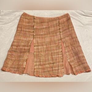 Liz Claiborne A-Line Tweed Skirt - Pink and Tan